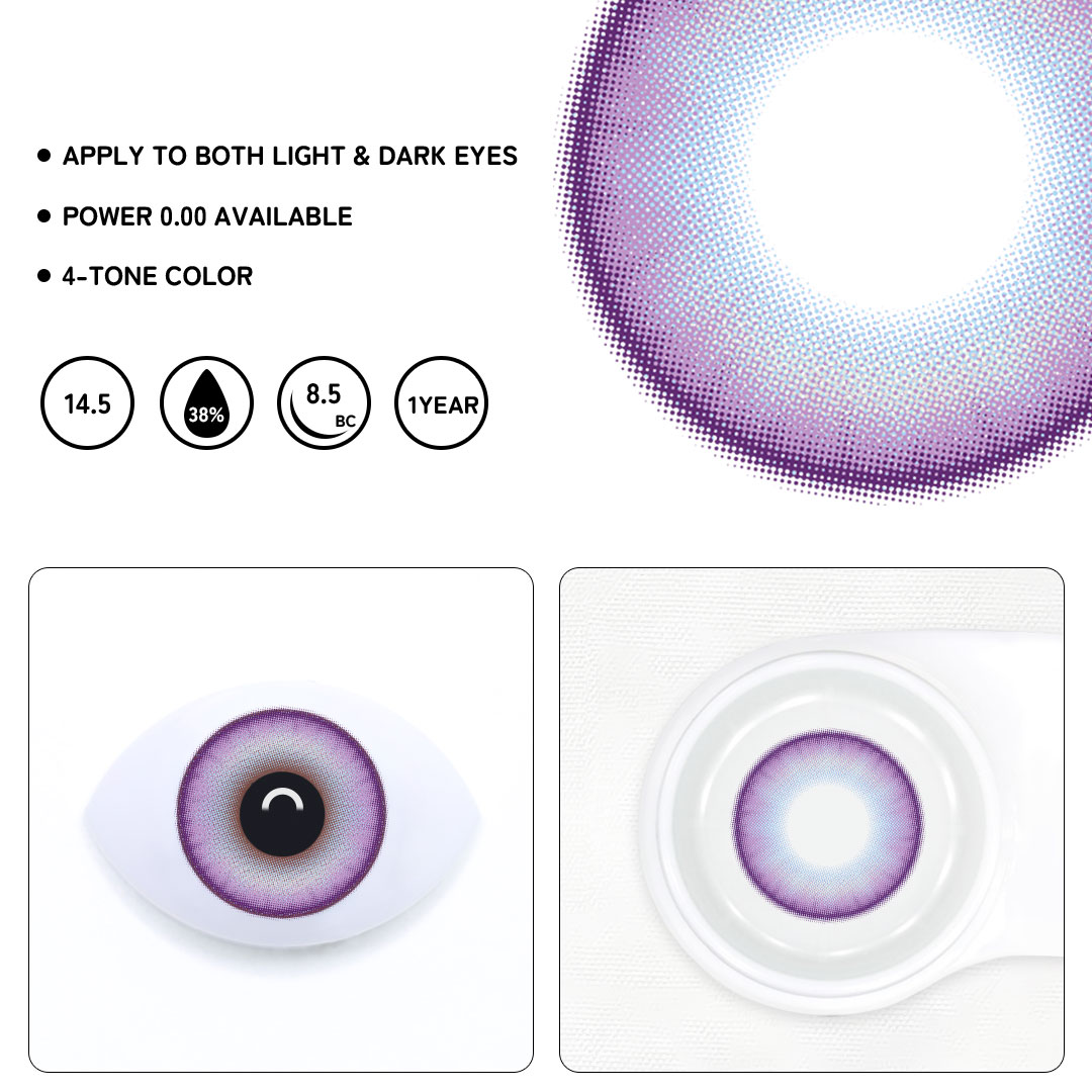 Quartz Purple Colored Contact Lenses