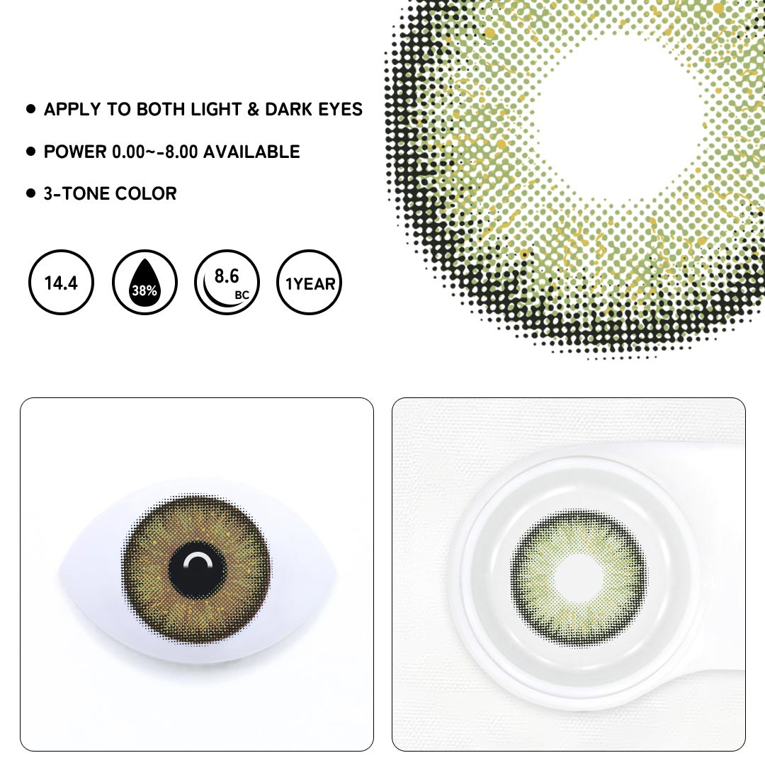 Sandy Green Colored Contact Lenses