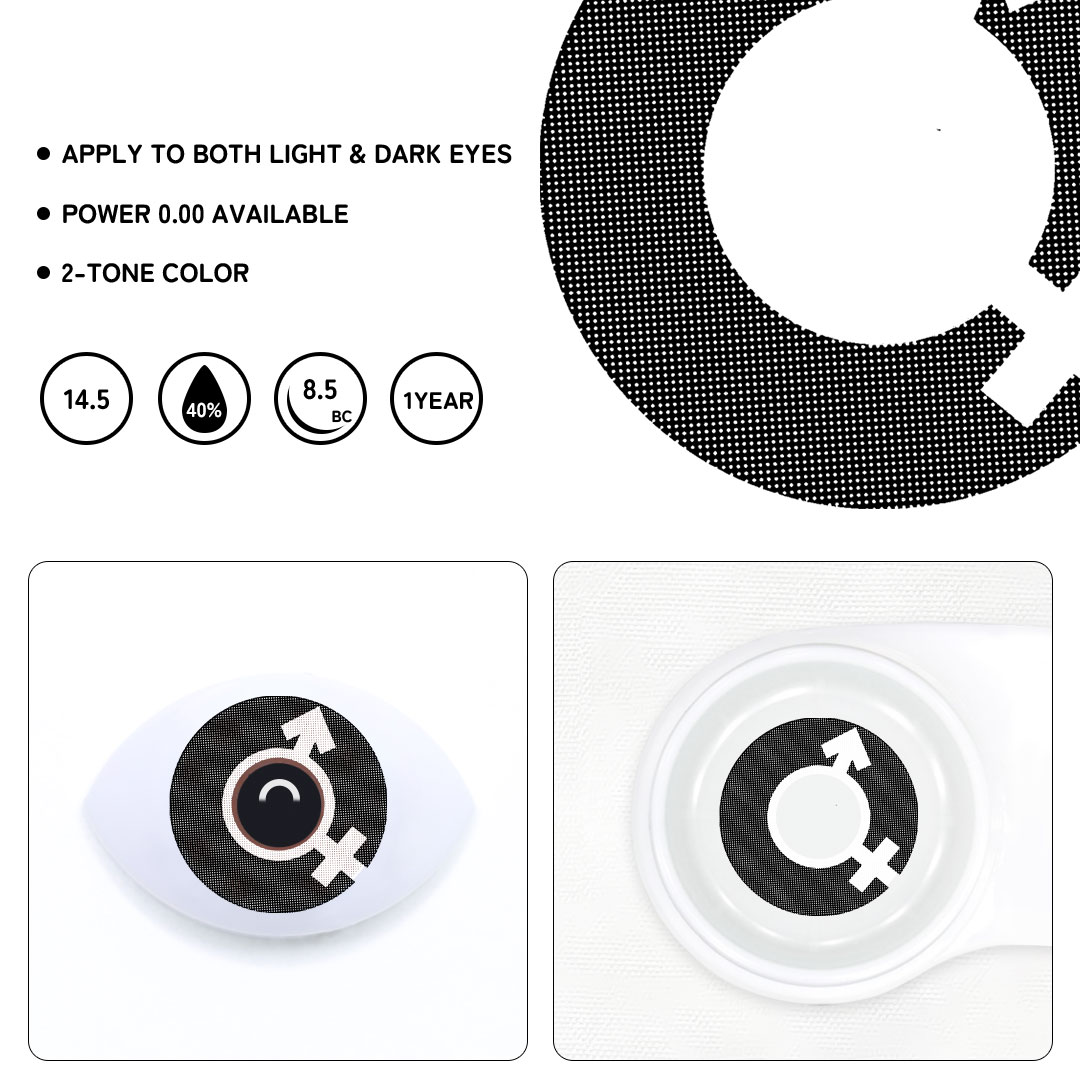 AC-DC Black-White Colored Contact Lenses