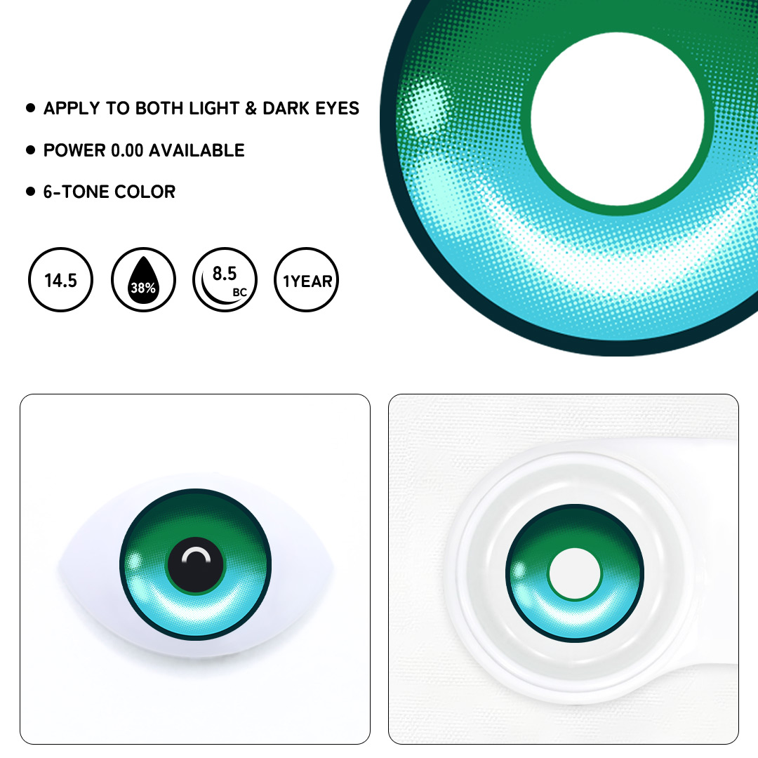 Cosplay Agate Green Colored Contact Lenses