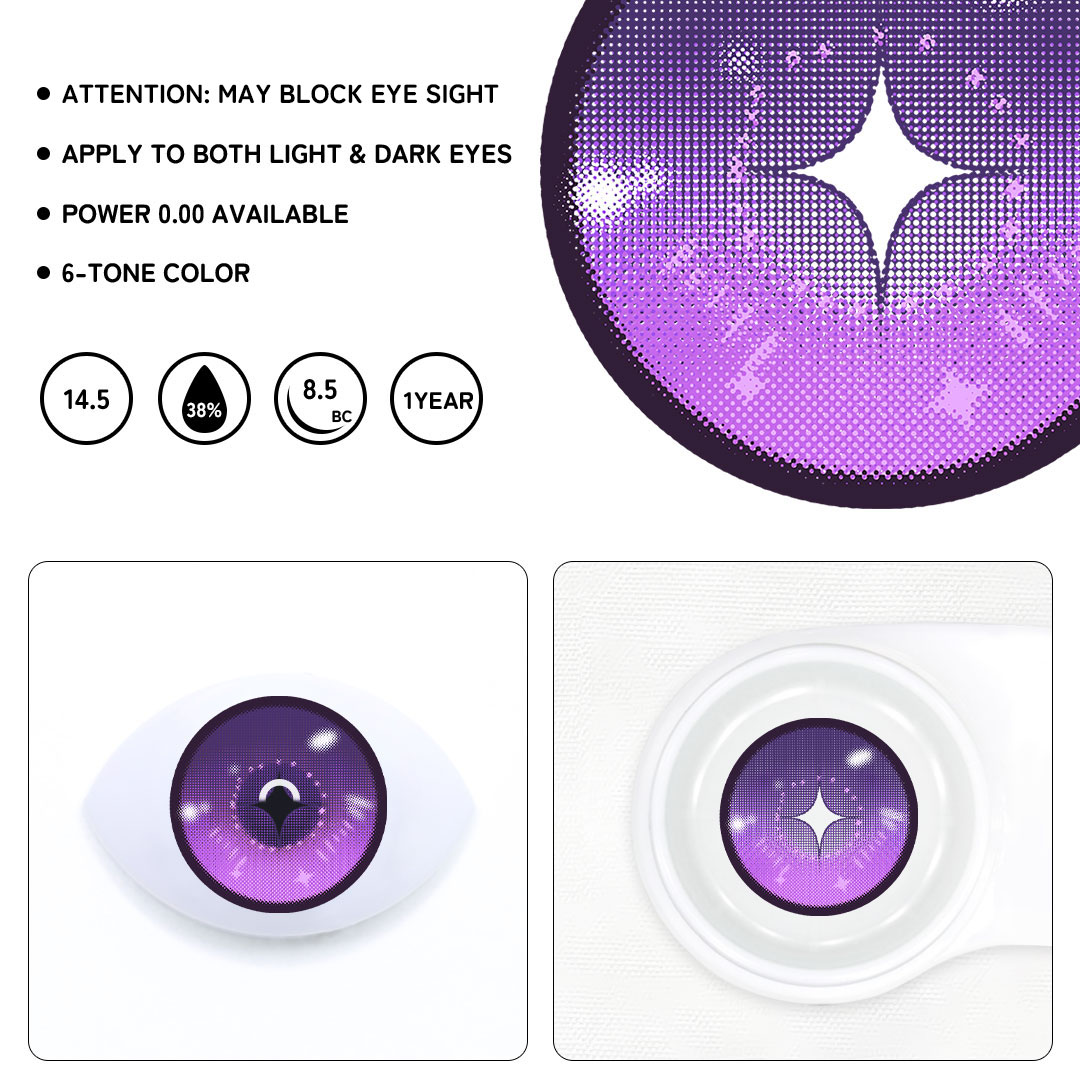 Cosplay Amethyst Blaze Purple Colored Contact Lenses