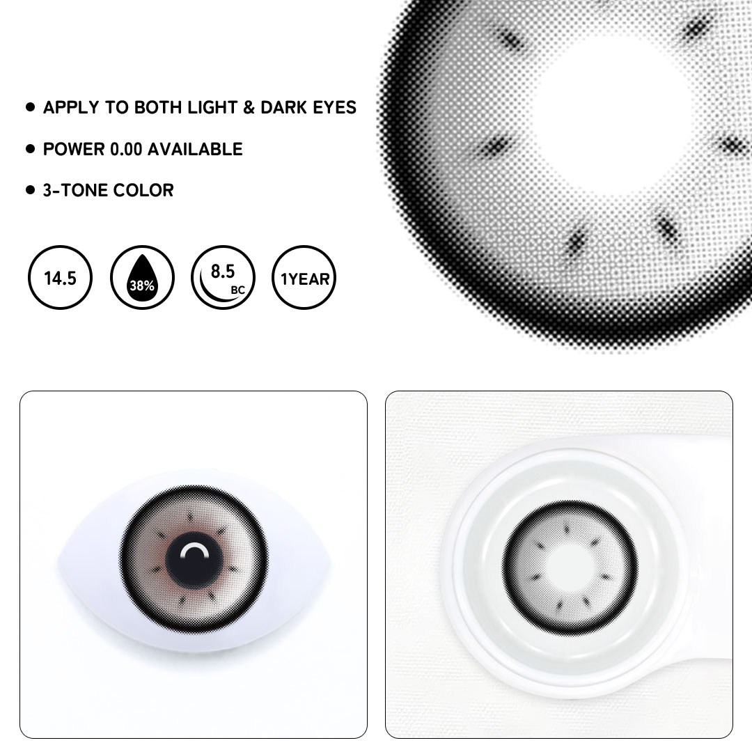 Auburn Gleam Gray Colored Contact Lenses