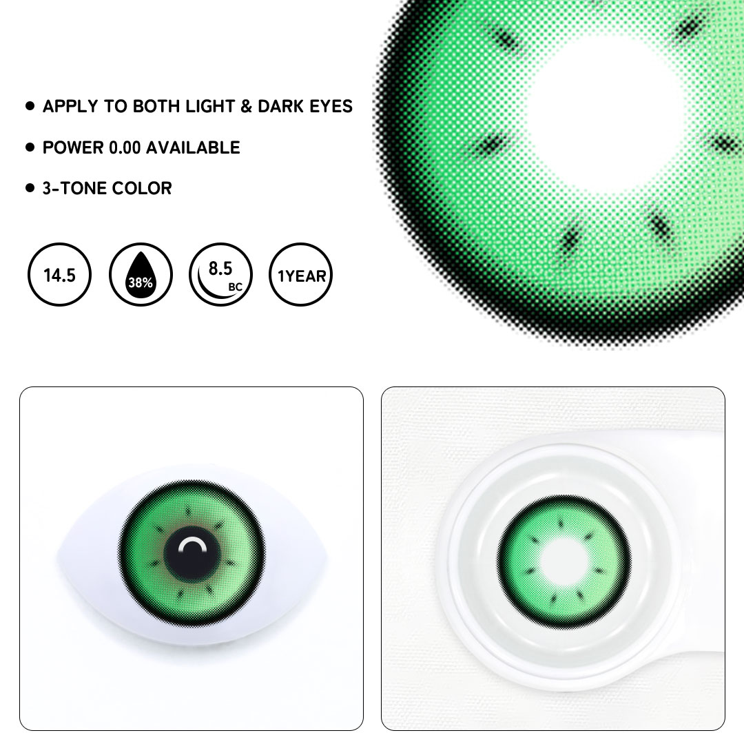 Auburn Gleam Green Colored Contact Lenses