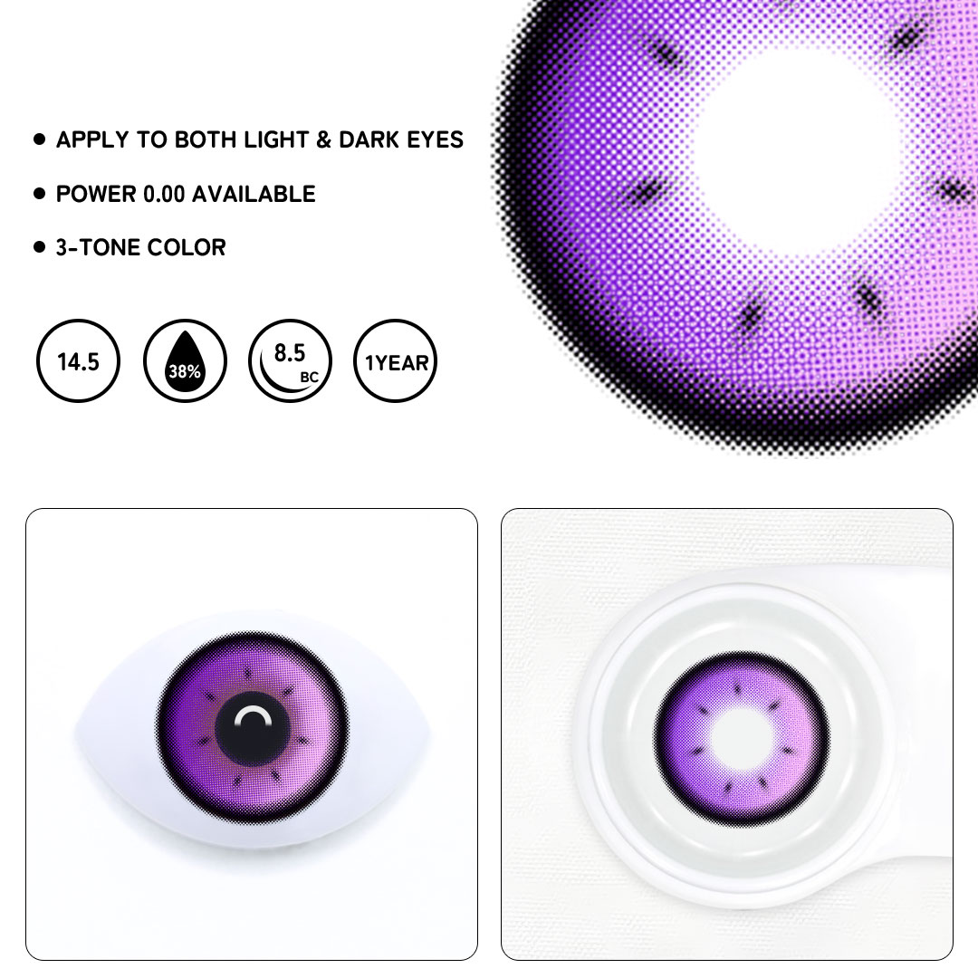 Auburn Gleam Purple Colored Contact Lenses