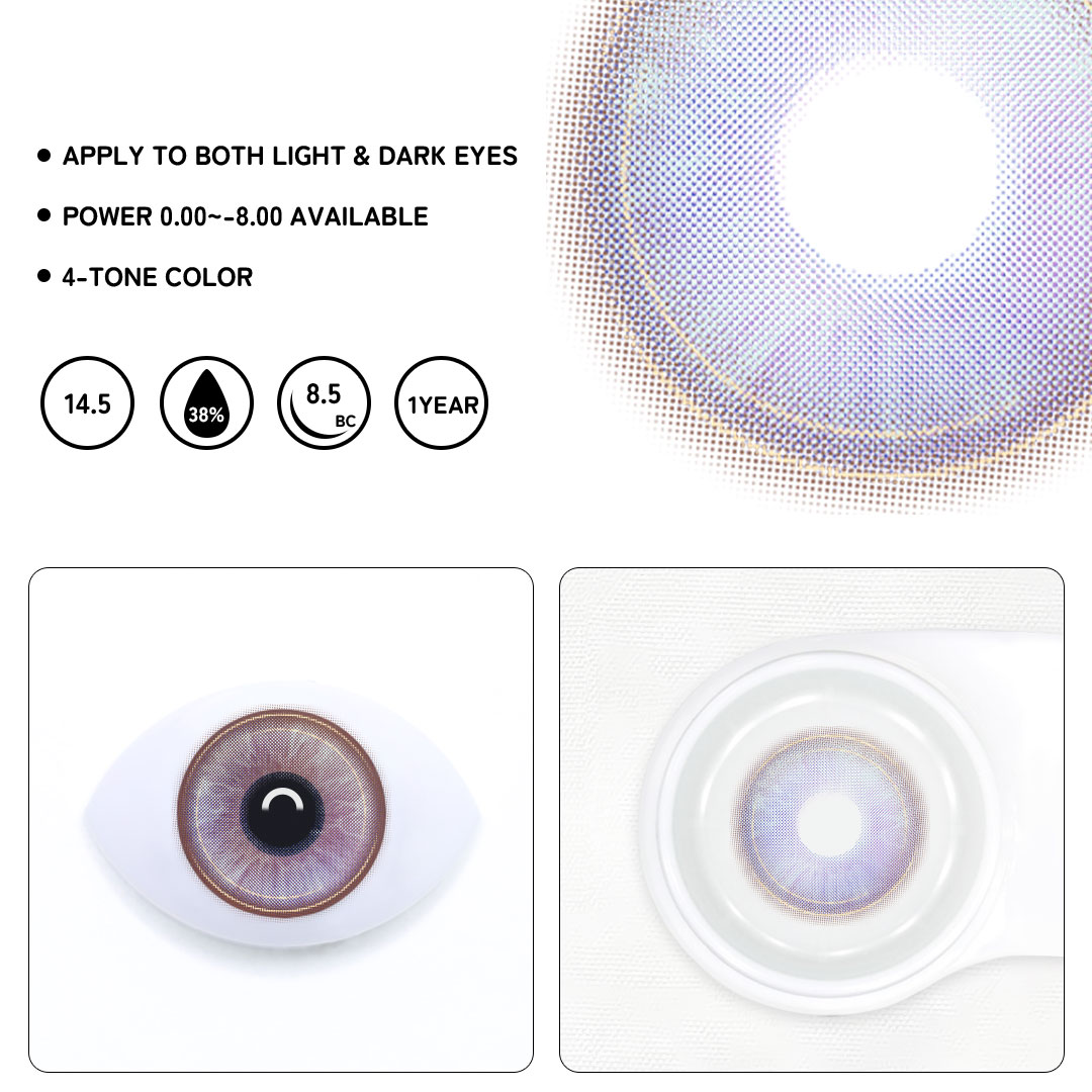 Aurae Purple Colored Contact Lenses
