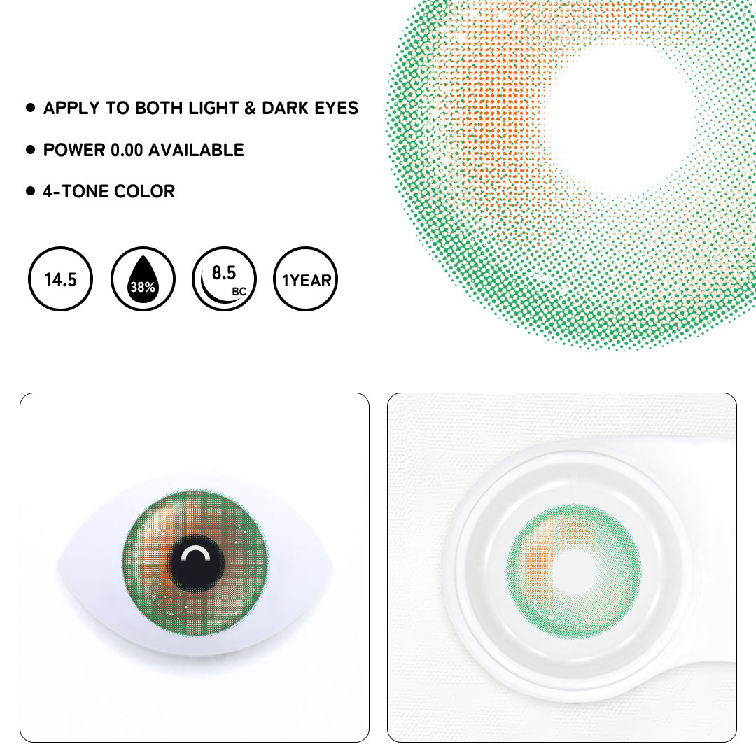 Aurra Green Colored Contact Lenses