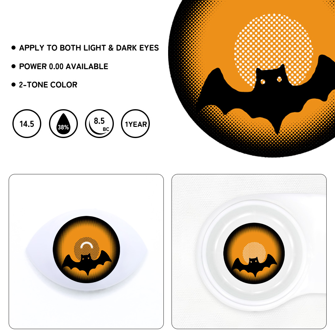 Cosplay Batshine Orange Colored Contact Lenses