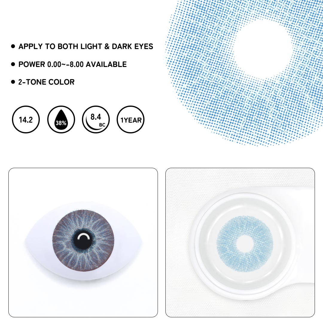 Bellini Blue Prescription Colored Contact Lenses