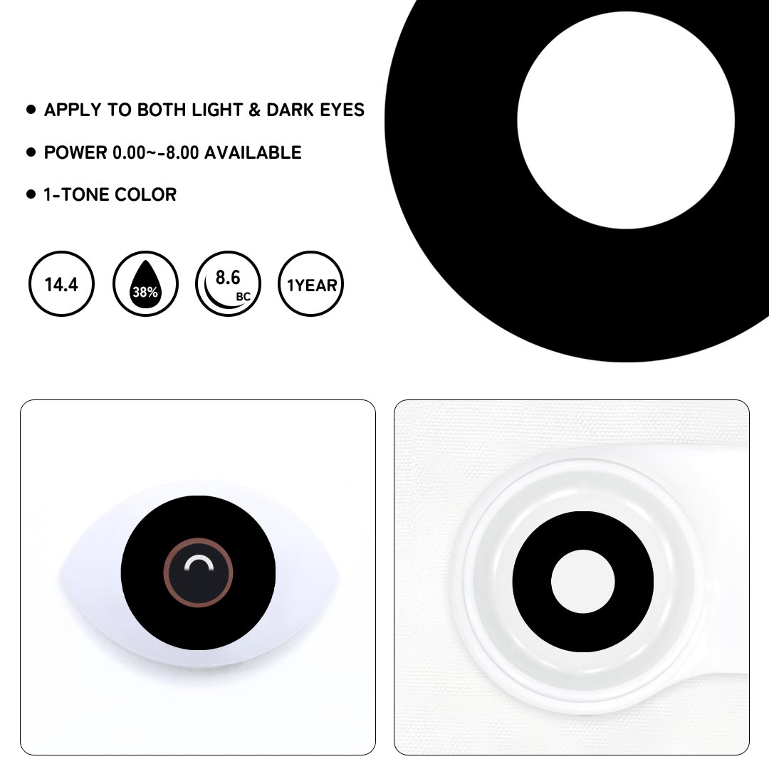 Blank Black Colored Contact Lenses