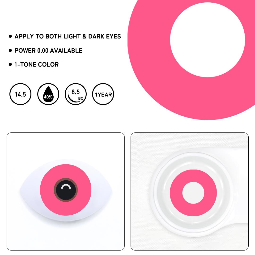 Blank Pink Colored Contact Lenses