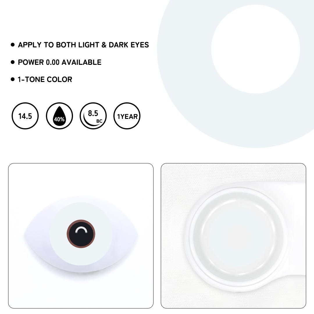 Blank White Colored Contact Lenses