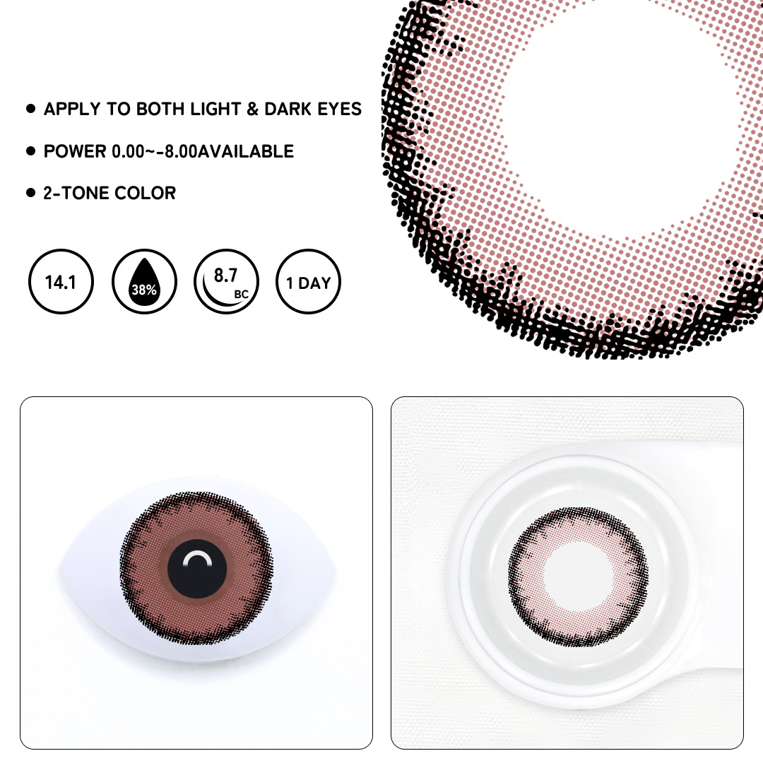 Blush Pink Colored Contact Lenses | Daily，10Pcs