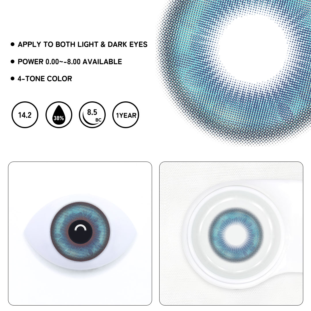 Celestial Fall Blue Colored Contact Lenses