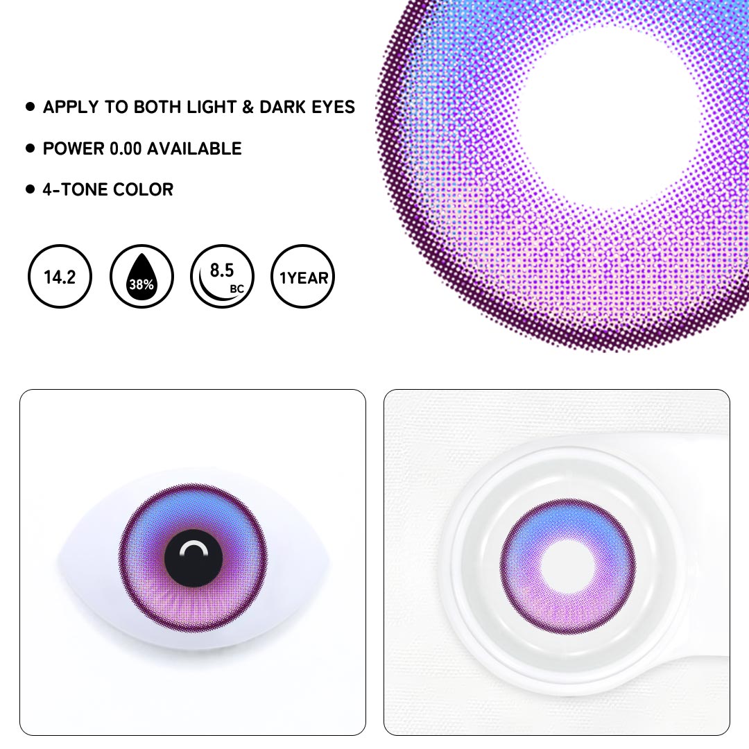 Coastal Purple Colored Contact Lenses