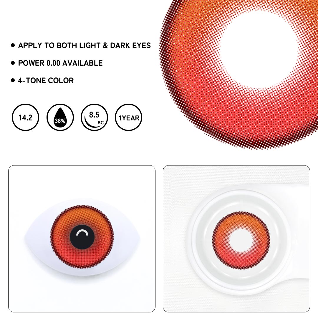 Coastal Red Colored Contact Lenses