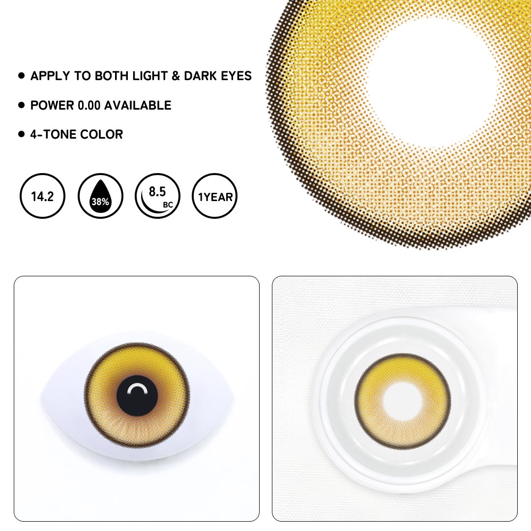 Coastal Yellow Colored Contact Lenses