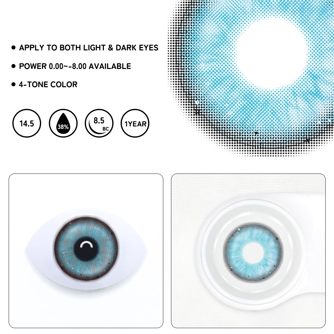 Crisp Mist Blue Colored Contact Lenses