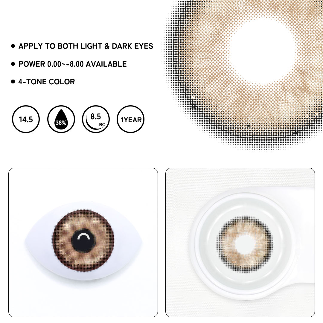 Crisp Mist Brown Colored Contact Lenses