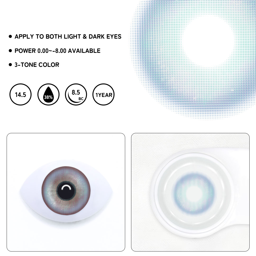 Crystal Wave Blue Colored Contact Lenses