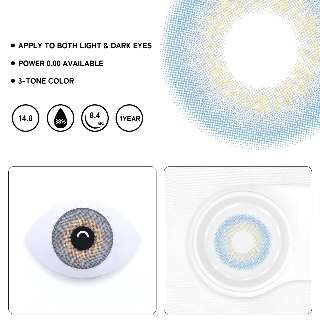 DNA Taylor Blue Gray Colored Contact Lenses