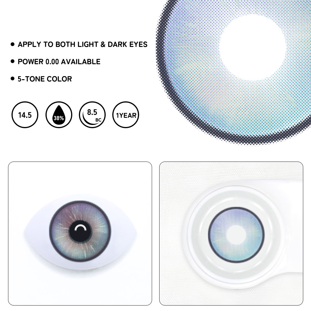 Dew Drop Blue Colored Contact Lenses