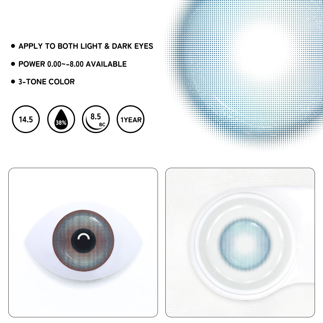 Dewdrop Blue Colored Contact Lens