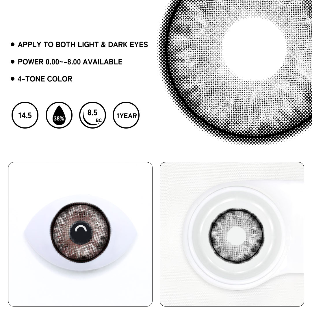 Dim Gray Colored Contact Lenses