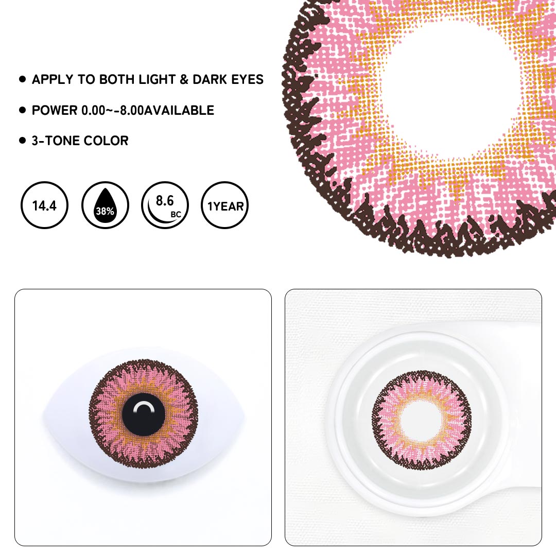 Dodo Pink Prescription Colored Contact Lens