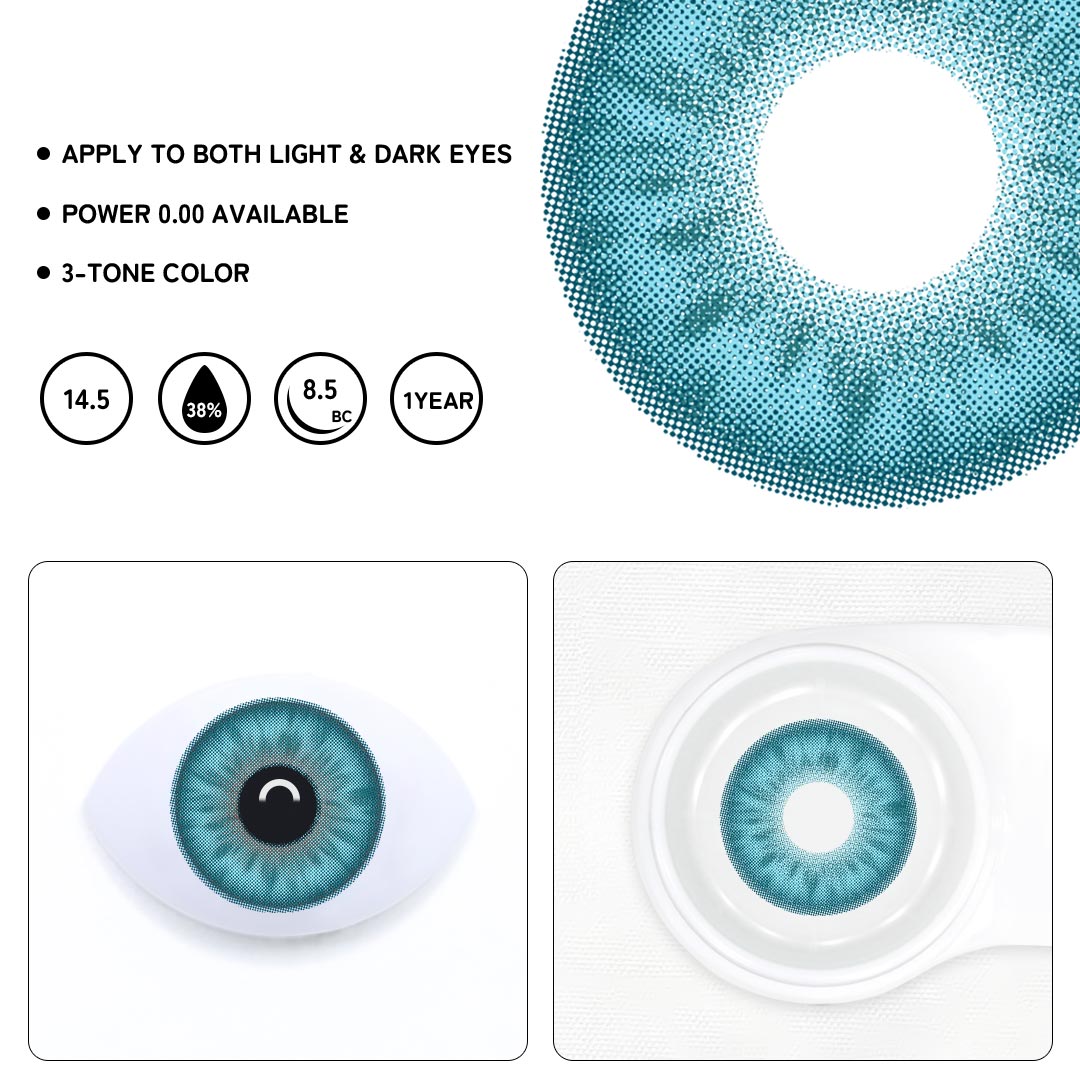 Dreamshade Blue Prescription Colored Contact Lenses