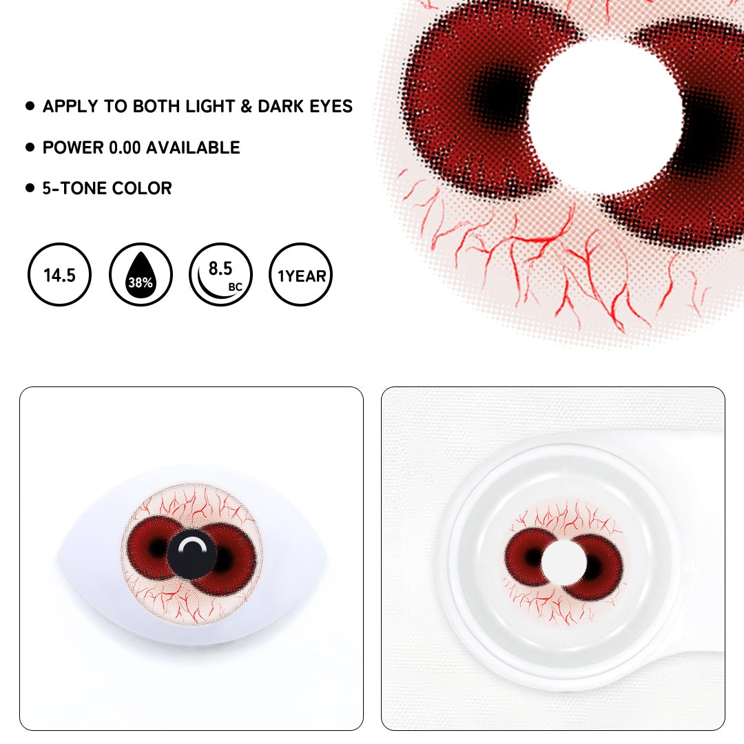 Dual Ember Red Colored Contact Lenses