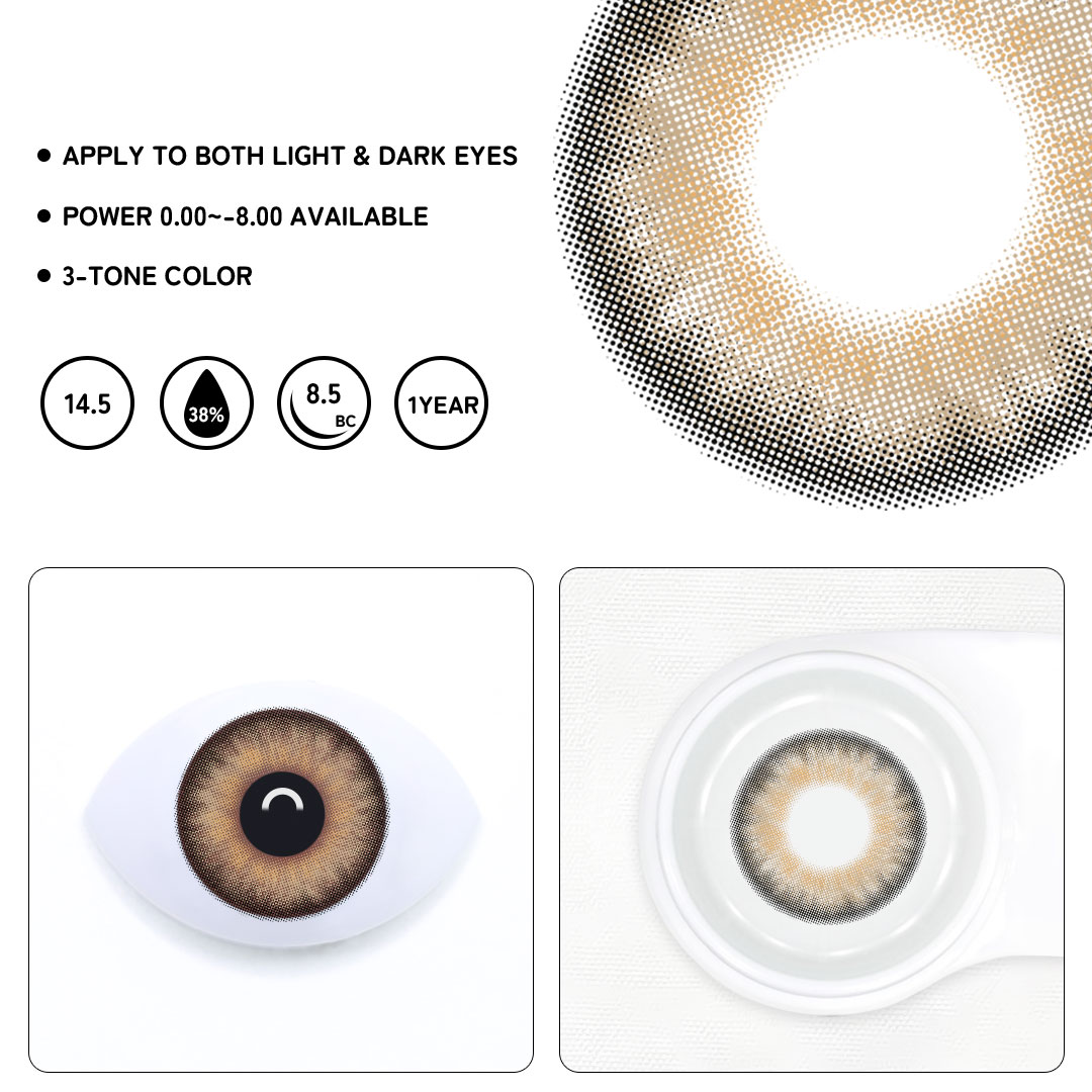 Elemental Shine Brown Colored Contact Lenses