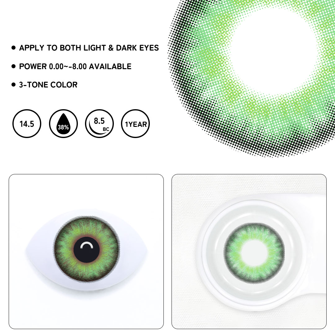 Elemental Shine Green Colored Contact Lenses