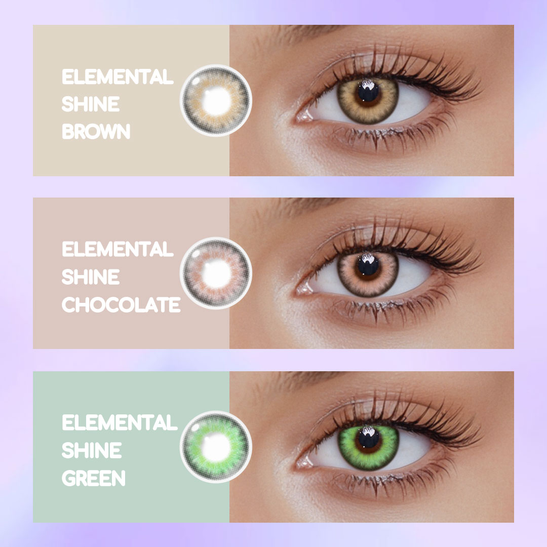 Elemental Shine Brown Colored Contact Lenses