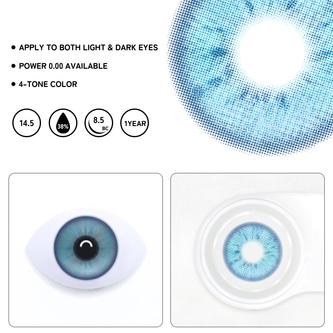 Ether Glow Blue Colored Contact Lenses