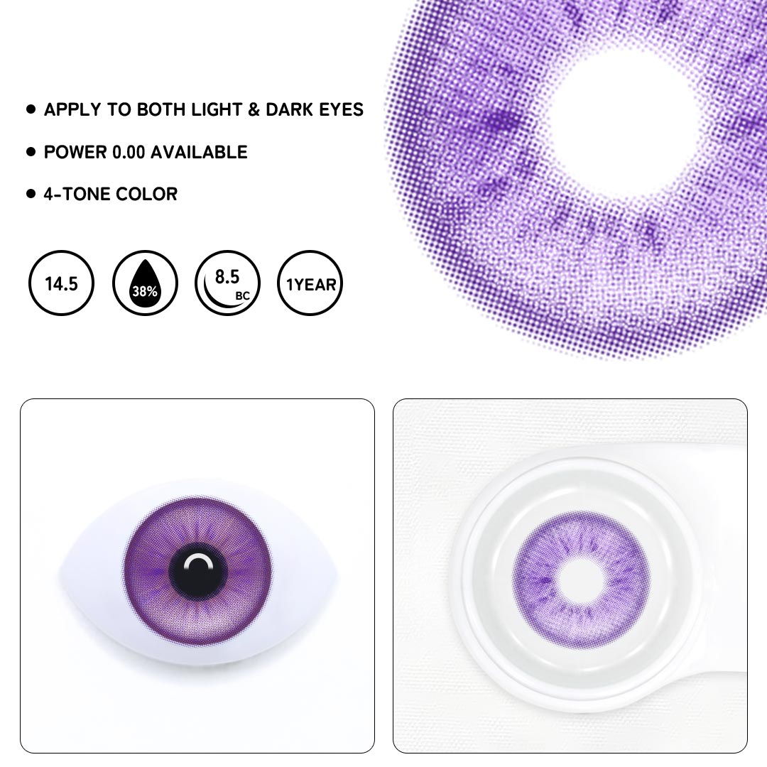 Ether Glow Purple Colored Contact Lenses