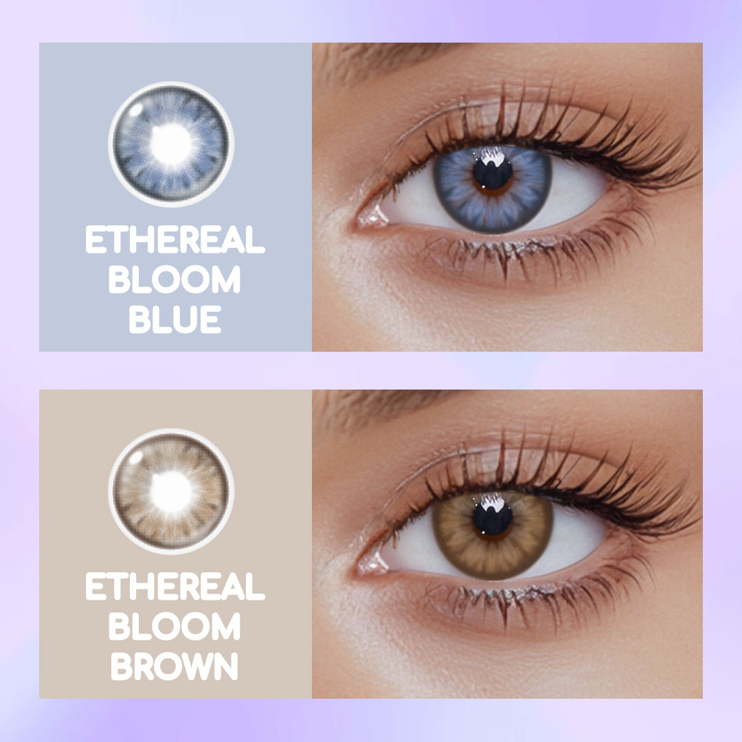 Ethereal Bloom Blue Prescription Colored Contact Lenses