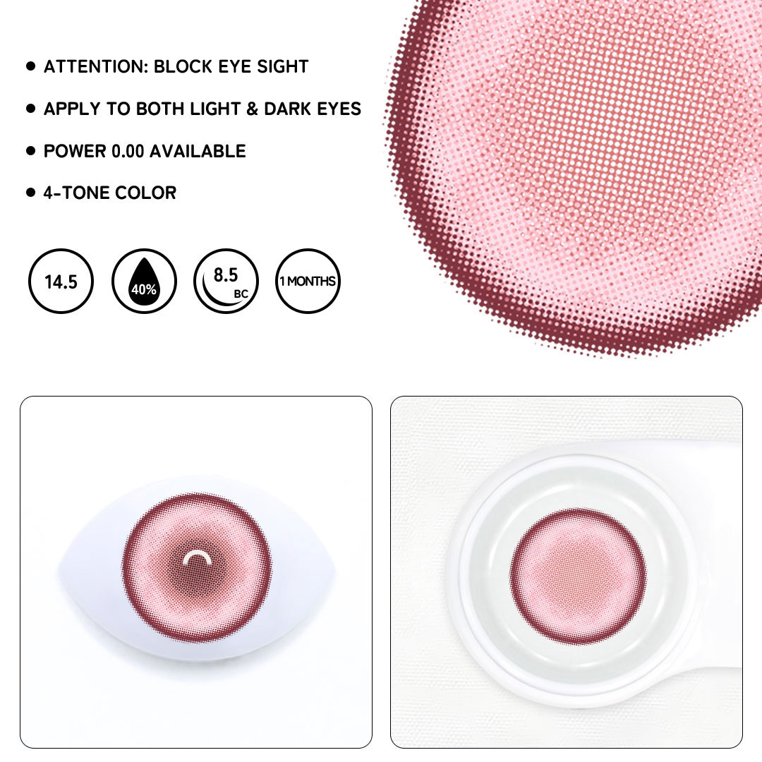 Cosplay Fairy Pink Colored Contact Lenses- Monthly