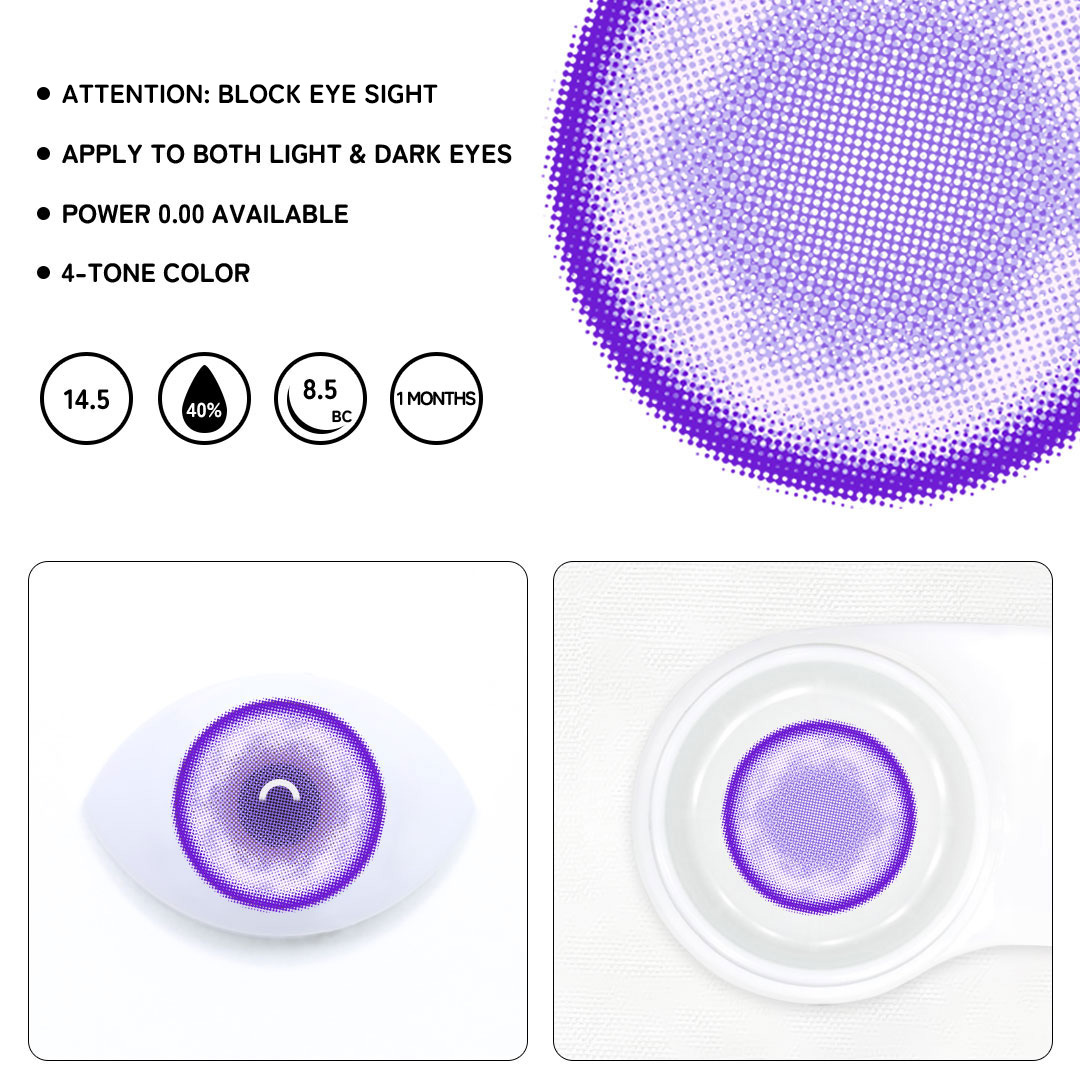 Cosplay Fairy Purple Colored Contact Lenses- Monthly