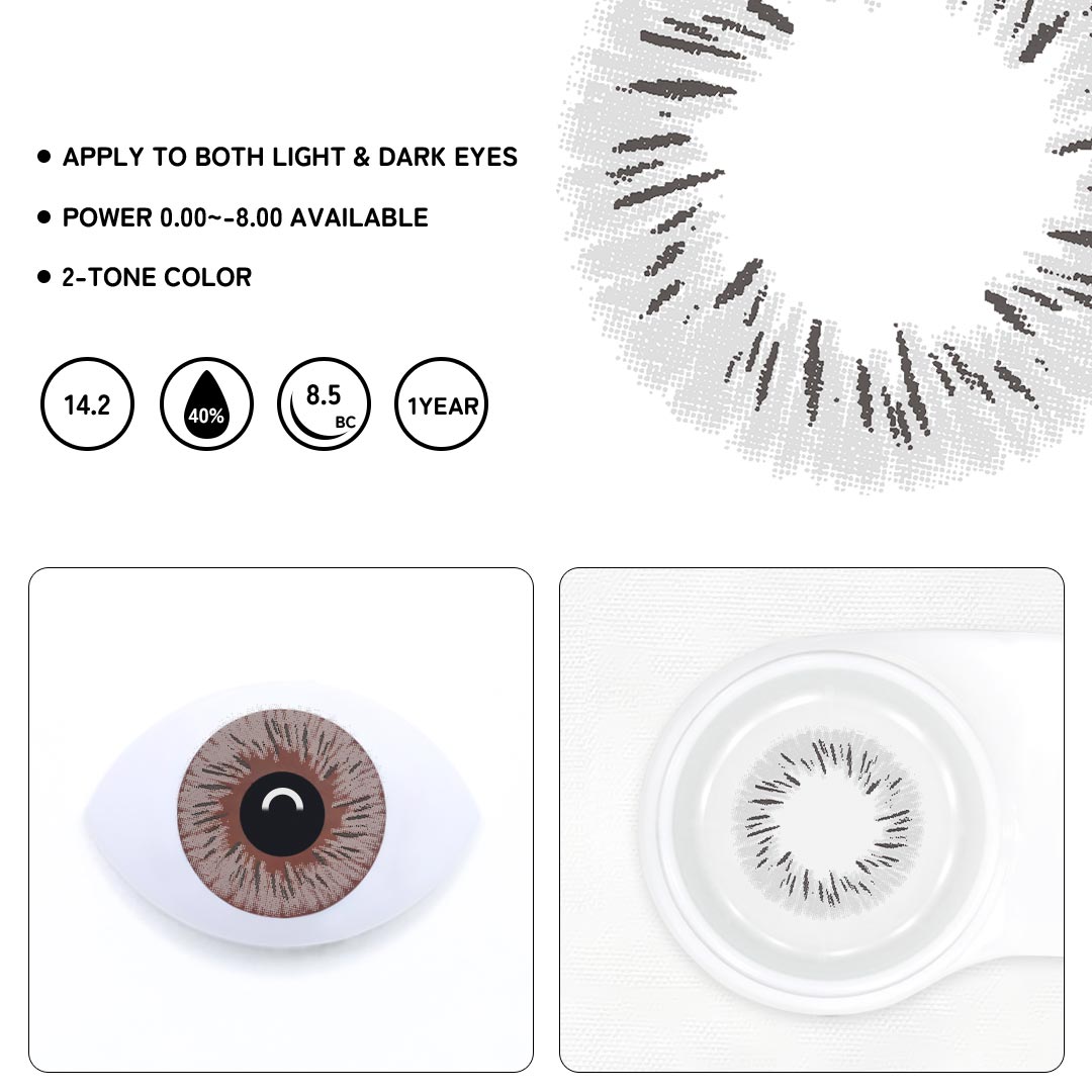 Fireworks Grey Prescription Colored Contact Lens