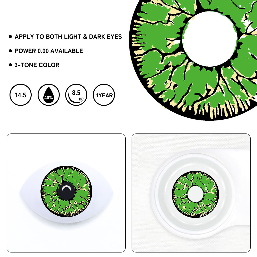 Fissure Green Colored Contact Lenses