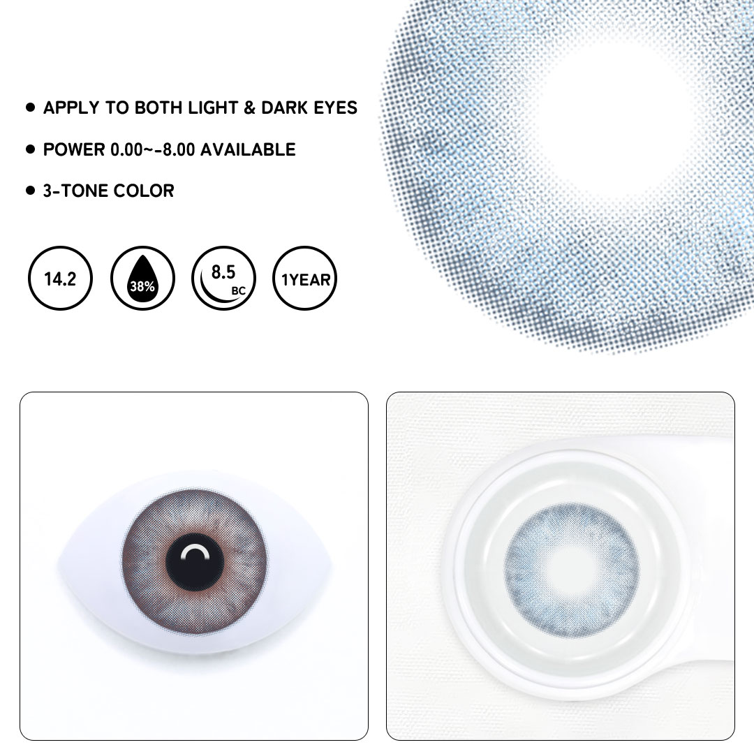 Frosted Dream Blue Colored Contact Lenses