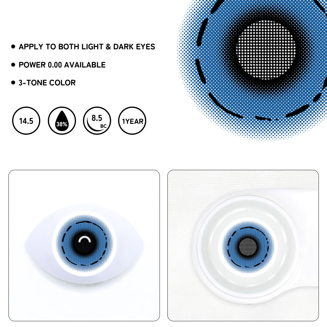 Cosplay Gaze Whirl Blue Colored Contact Lenses