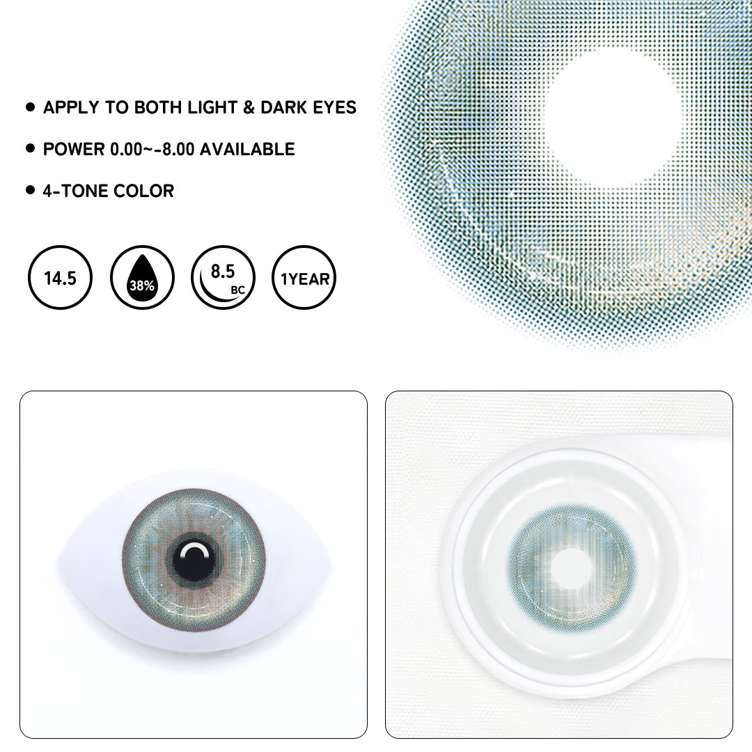 Golden Ray Blue Colored Contact Lenses