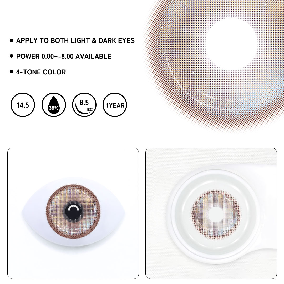 Golden Ray Brown Colored Contact Lenses