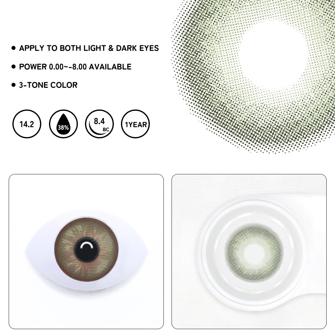 Graphite Green Prescription Colored Contact Lenses