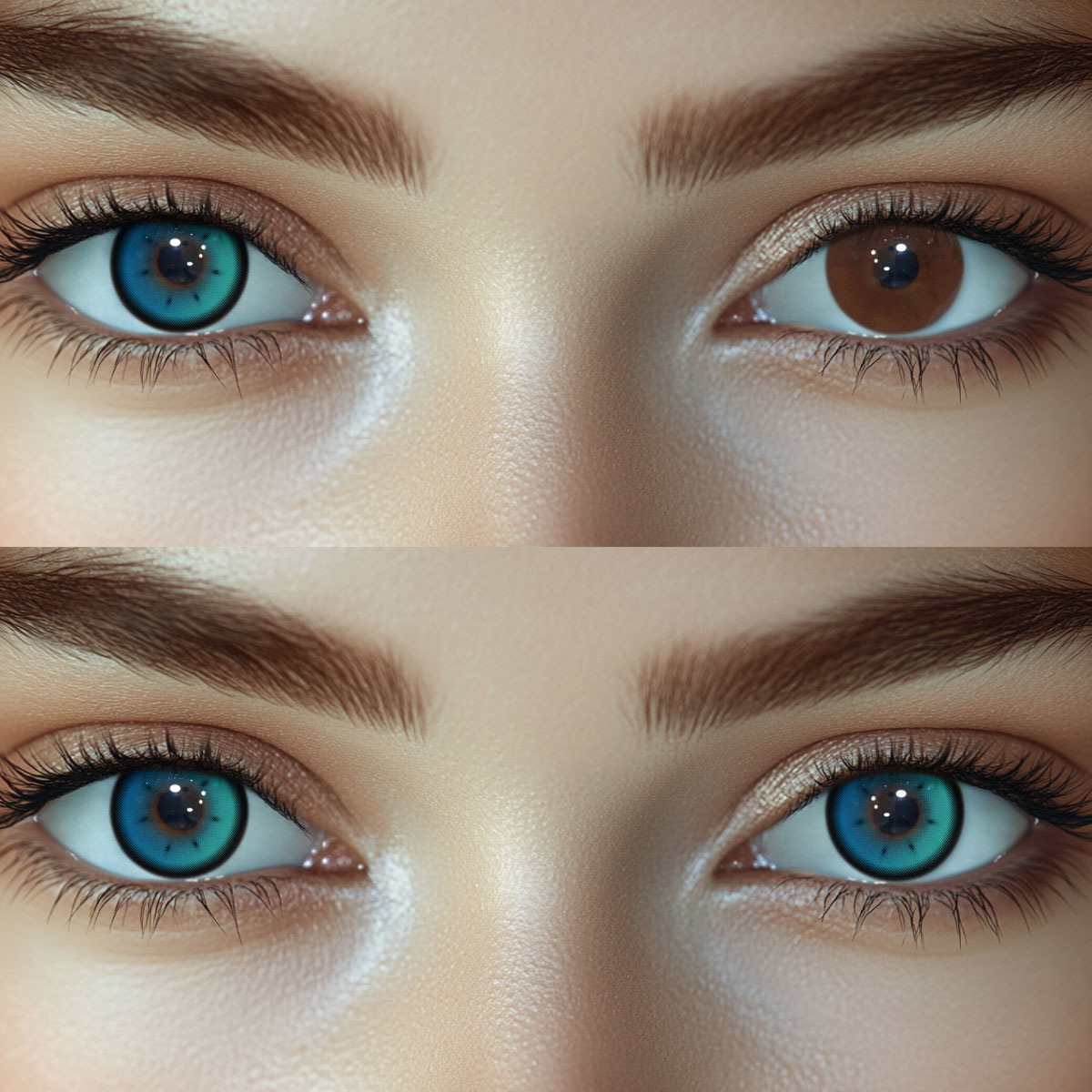 Auburn Gleam Blue Colored Contact Lenses