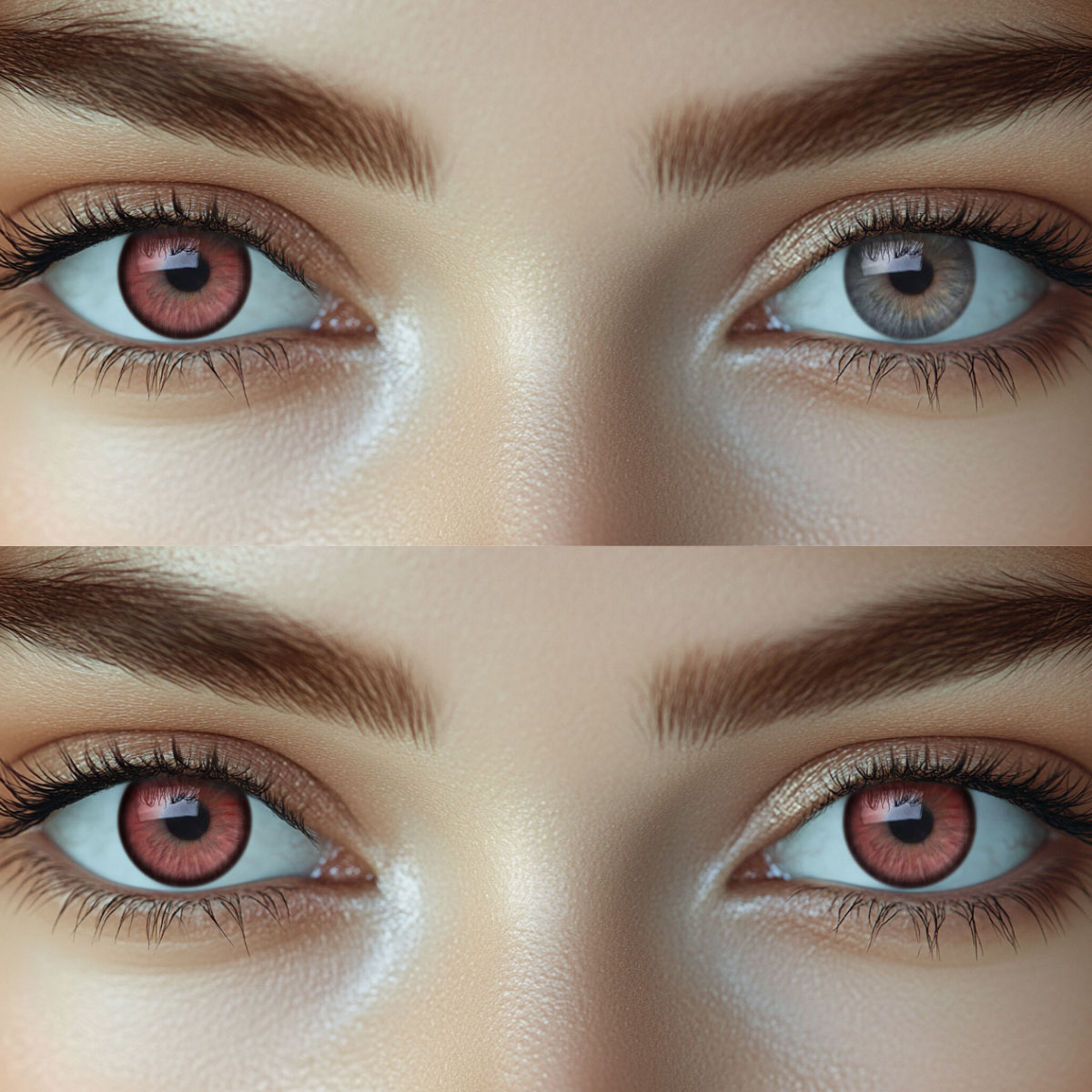 Lunaria Red Colored Contact Lenses