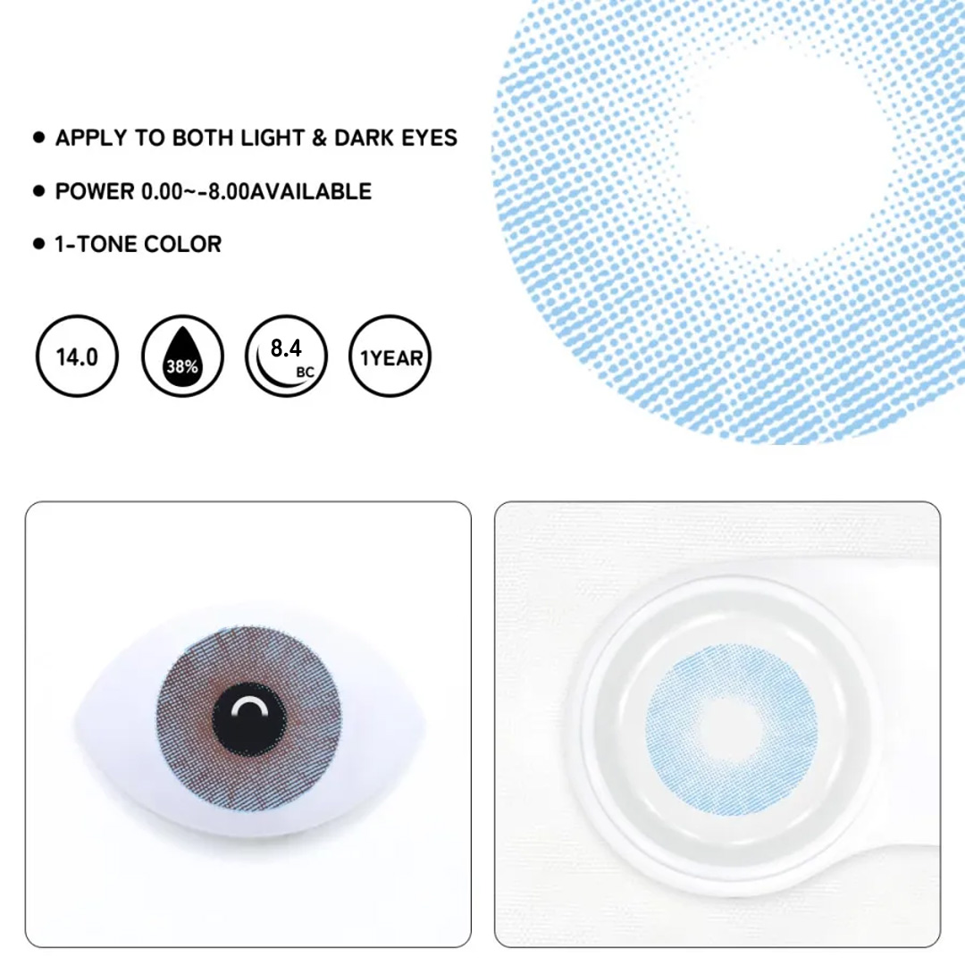 Matte Blue Colored Contact Lenses