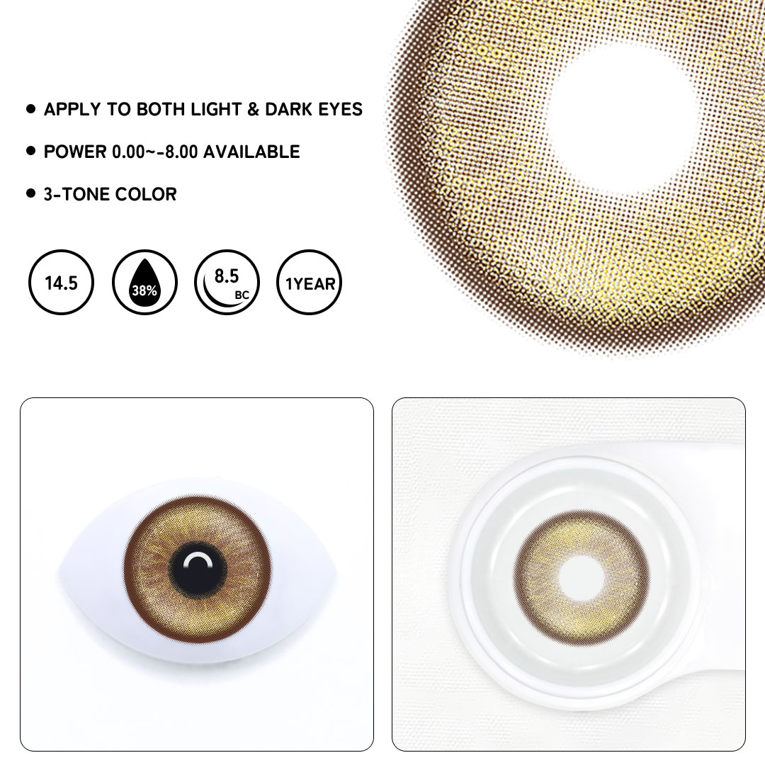 Honey Cat Brown Colored Contact Lenses