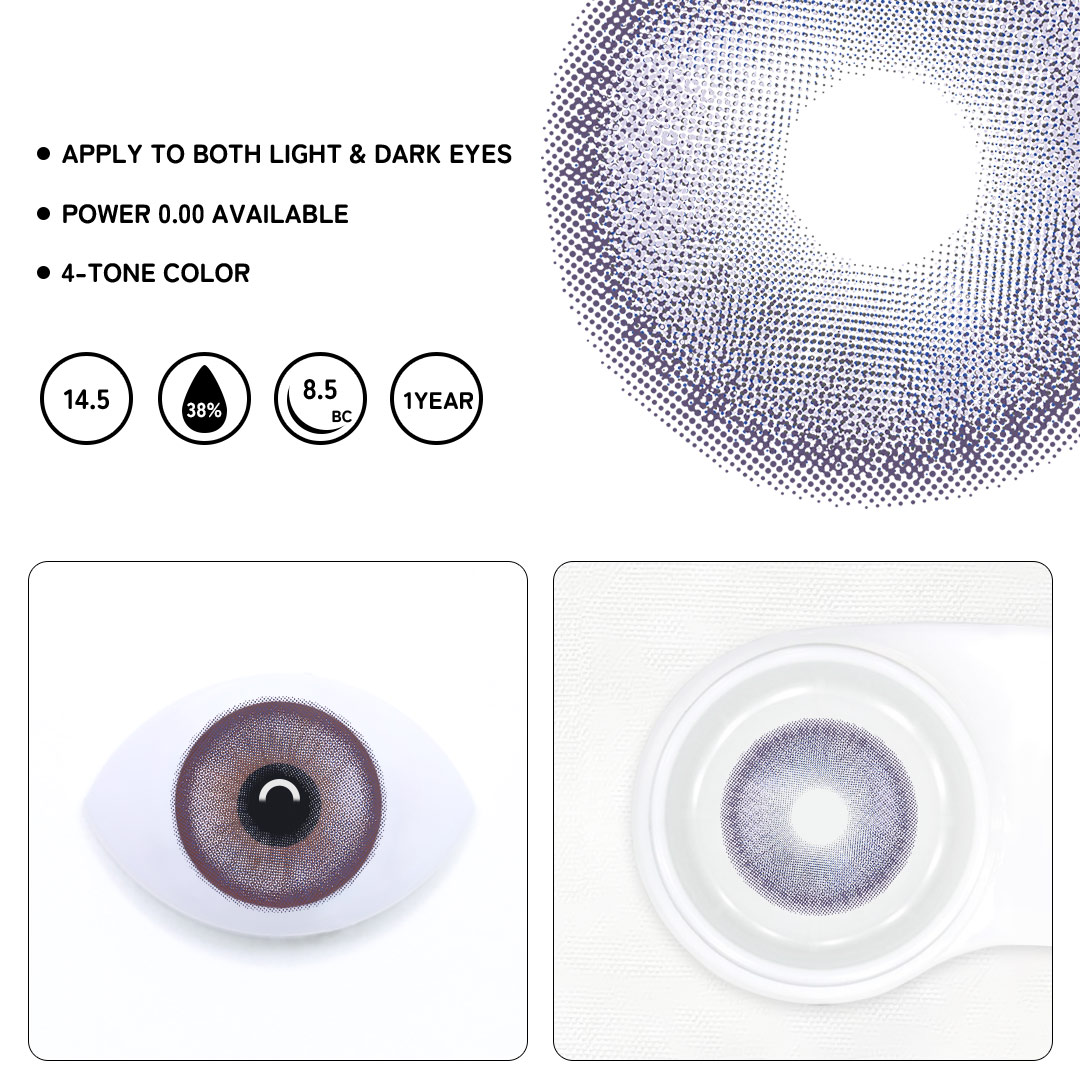 Hushed Purple Colored Contact Lenses